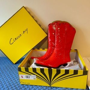 BRAND NEW WITH BOX Poppy red cowboy boots from Circus Ny by Sam Edelman size 8